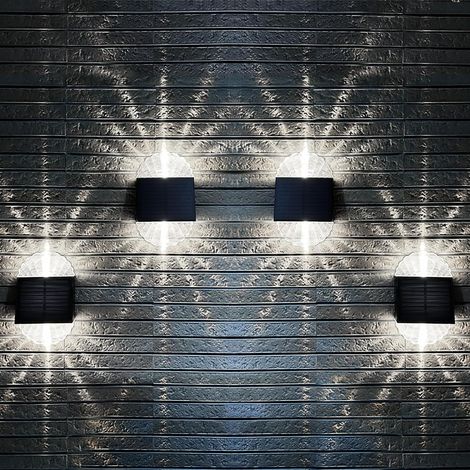 4er-set Kabellose Solar-wandleuchten Für Den Außenbereich – Solar-wandleuchten Für Den Außenbereich – Ip44 Wasserdicht – Für Zaun, Wand, Balkon – Dekoration [energieklasse A]