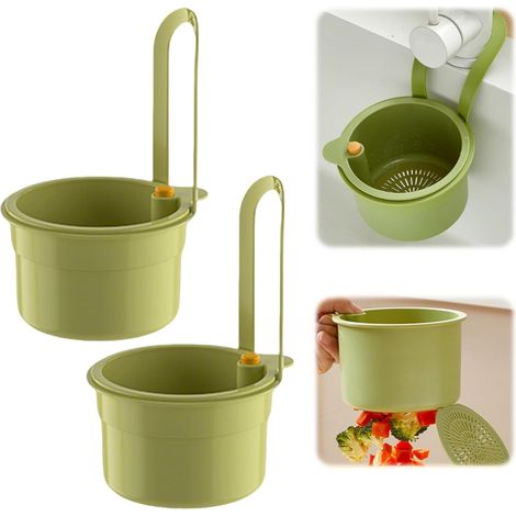 Set Mit 2 Aufsteckbaren Abflusssieben Zum Einhängen Am Wasserhahn, Kein Kleckern, Abnehmbares Silikon Für Einfache Küchenreinigung Und -organisation (grün)