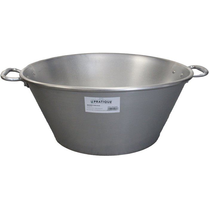 Fettwanne Schwer - Der Praktische - Pro Typ Landaise - Ø 60 Cm - 55 L - Dicke 3,5 Mm - Aluminiumgriff