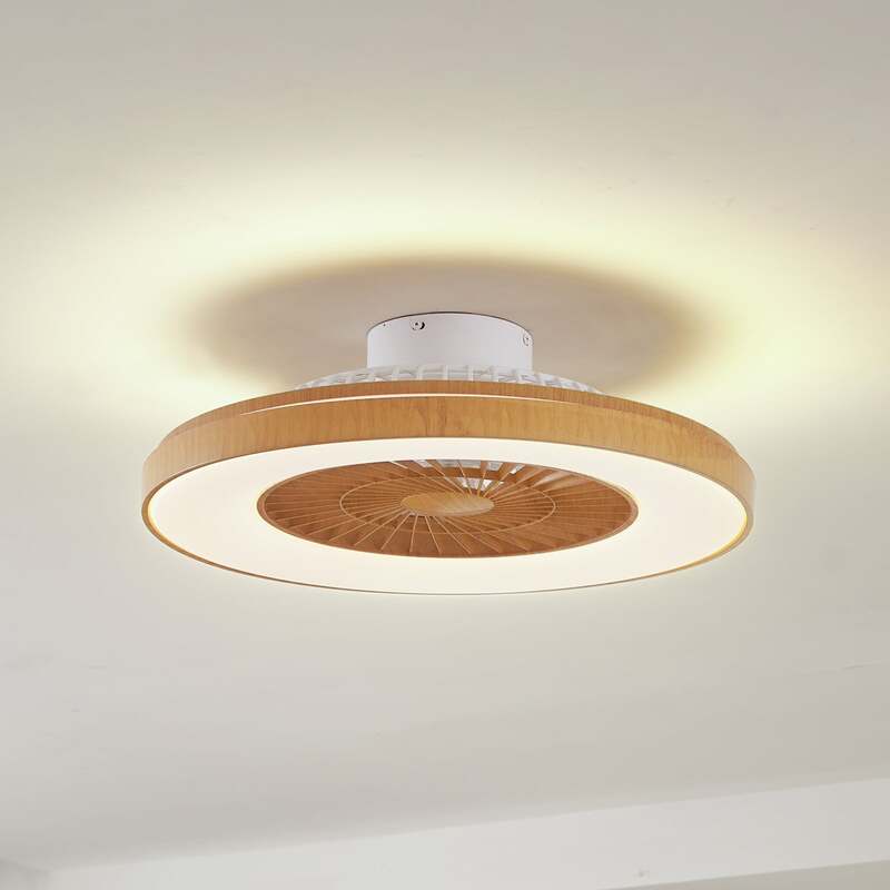 [neuwertig] B-ware Lindby Led-deckenventilator Teleo Deckenventilator Venti Holzfarben Dc Leise Cct