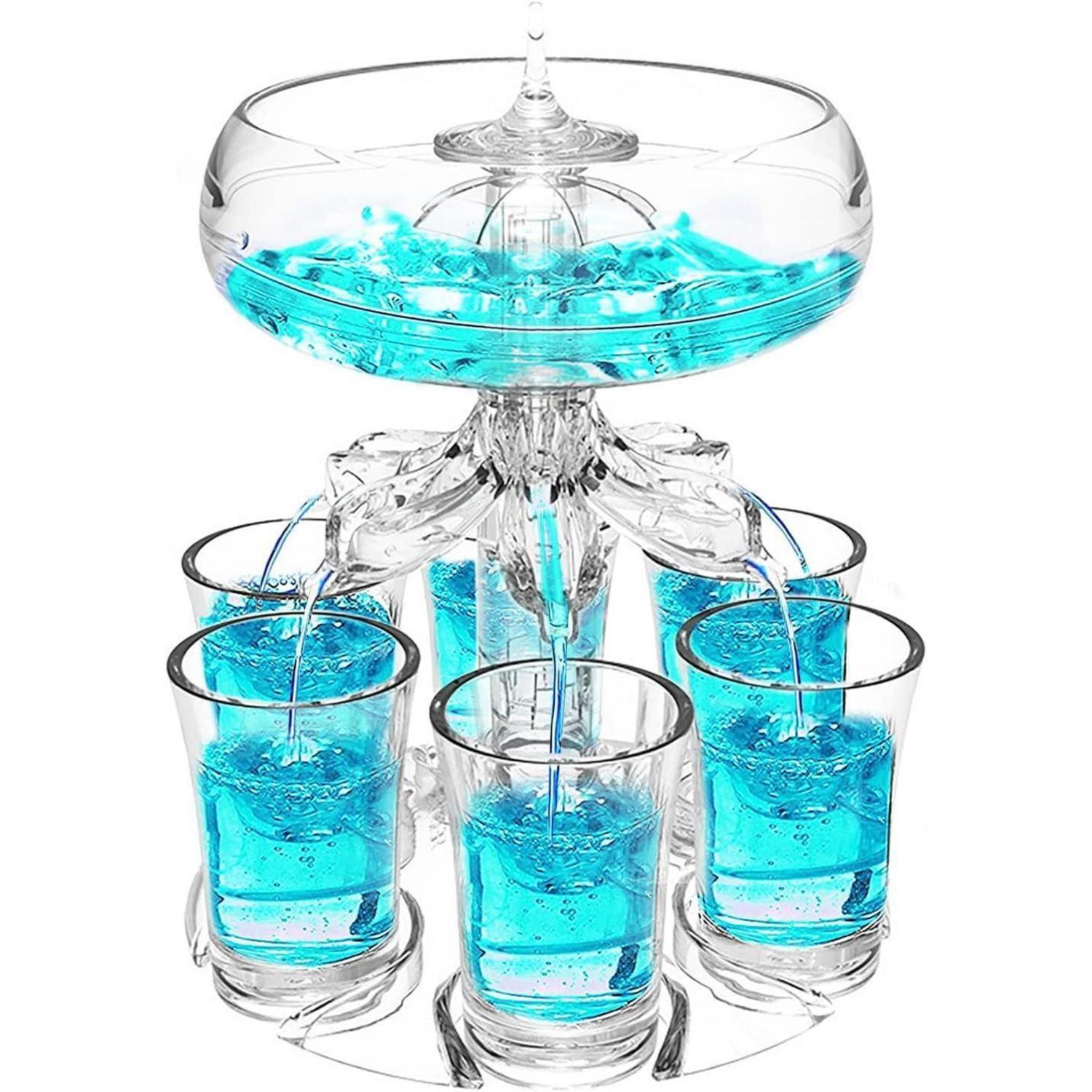 Schnapsspender Mit 6 Gläsern 4cl, Getränkeverteiler Für Partys