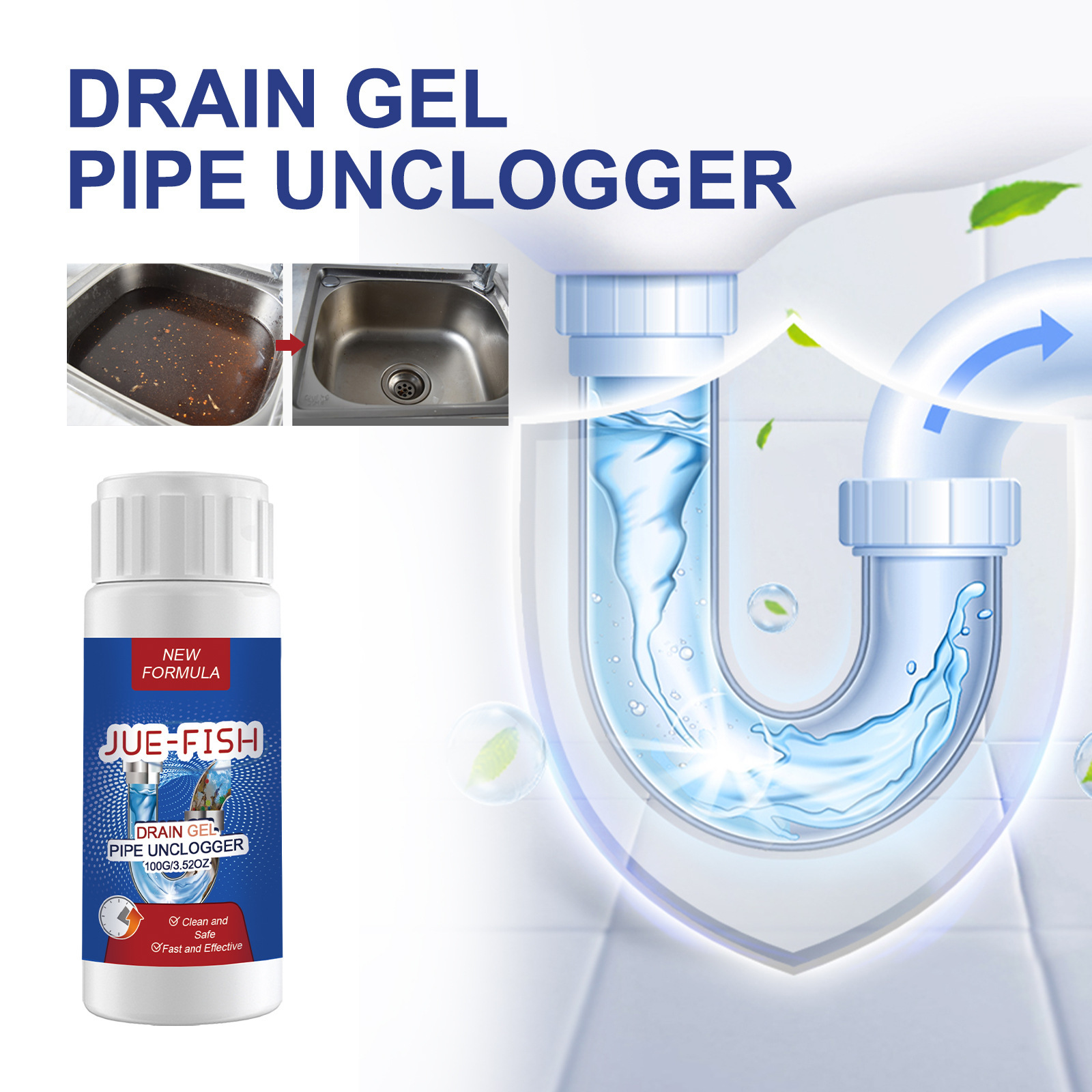 Abflussreiniger Für Küchen- Und Badezimmerabflüsse – 100 G -- De