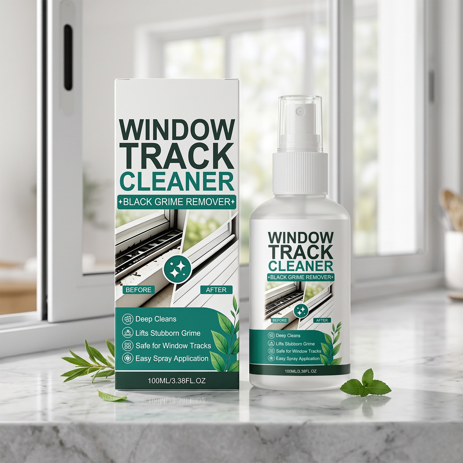 Fensterschienen-reinigungsspray - 100 Ml - Entfernt Staub Und Flecken Aus Den Spalten Von Fenster-, Balkon- Und Türgittern. -- De