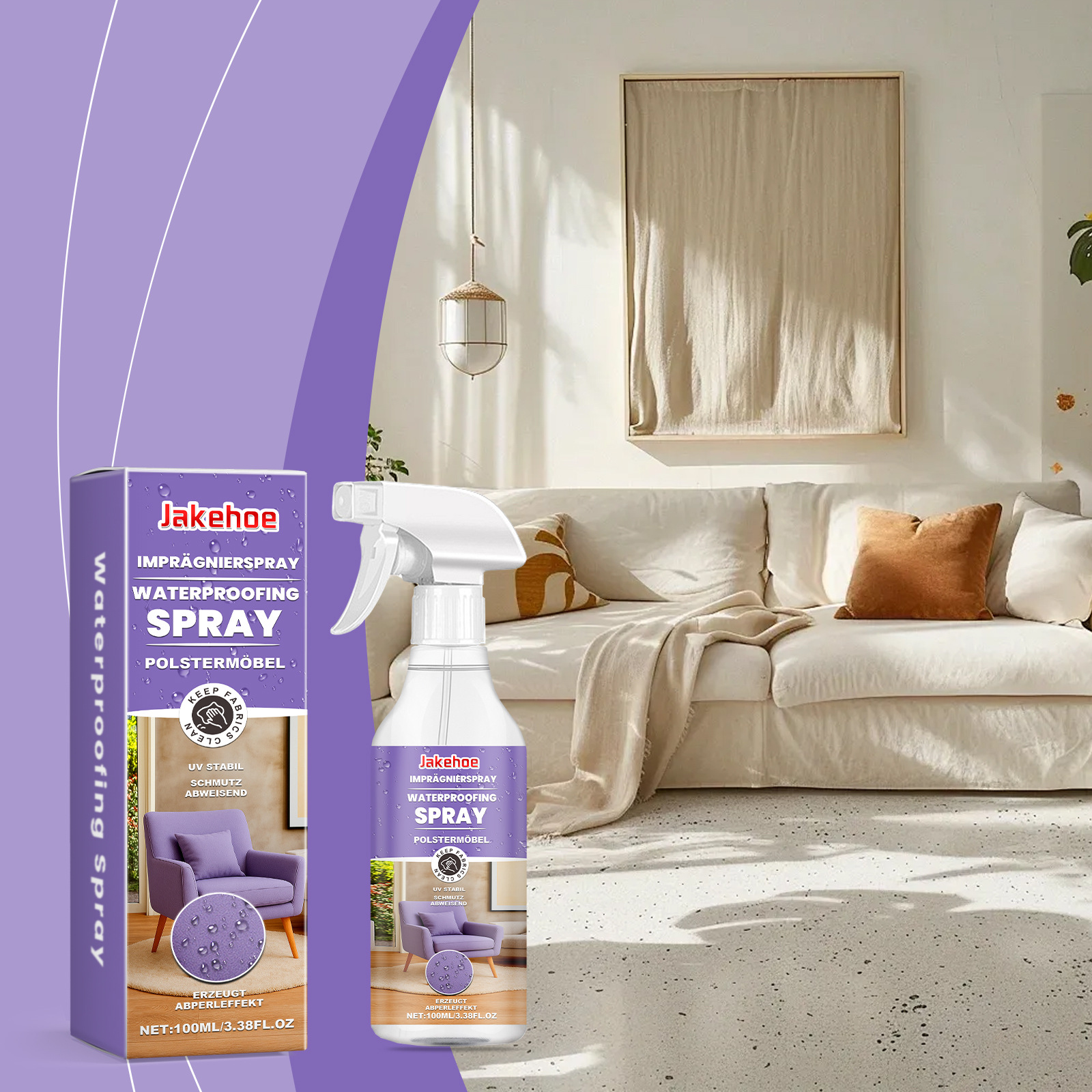 Imprägnierspray Für Möbelstoffe, Praktisch Für Die Tägliche Reinigung Und Fleckenentfernung Auf Sofas – 100 Ml -- De