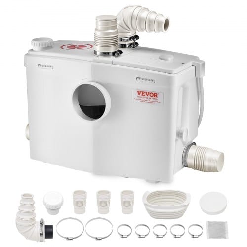 Hebeanlage 1200 W, 180 L/min Durchfluss, 10 M Förderhöhe, Schmutzwasserpumpe Mit 4 Wassereinlässen, Abwasserhebeanlage Für Toilette, Keller, Dusche, Waschbecken, Waschküche, Badewanne