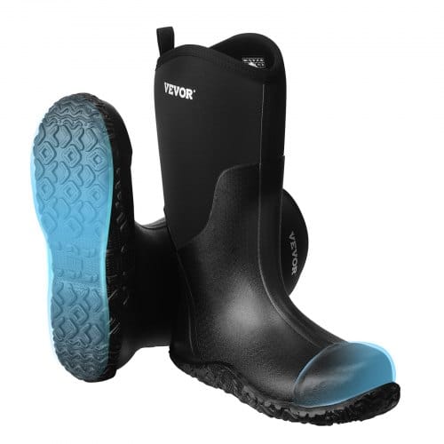 Gummistiefel Mit Stahlkappe Für Herren, Schutzschuhe, Wasserdichte Regen-angelstiefel, Rutschfeste Arbeitsschuhe Für Den Außenbereich, Für Fertigung, Bau, Landwirtschaft, Größe 12 Us