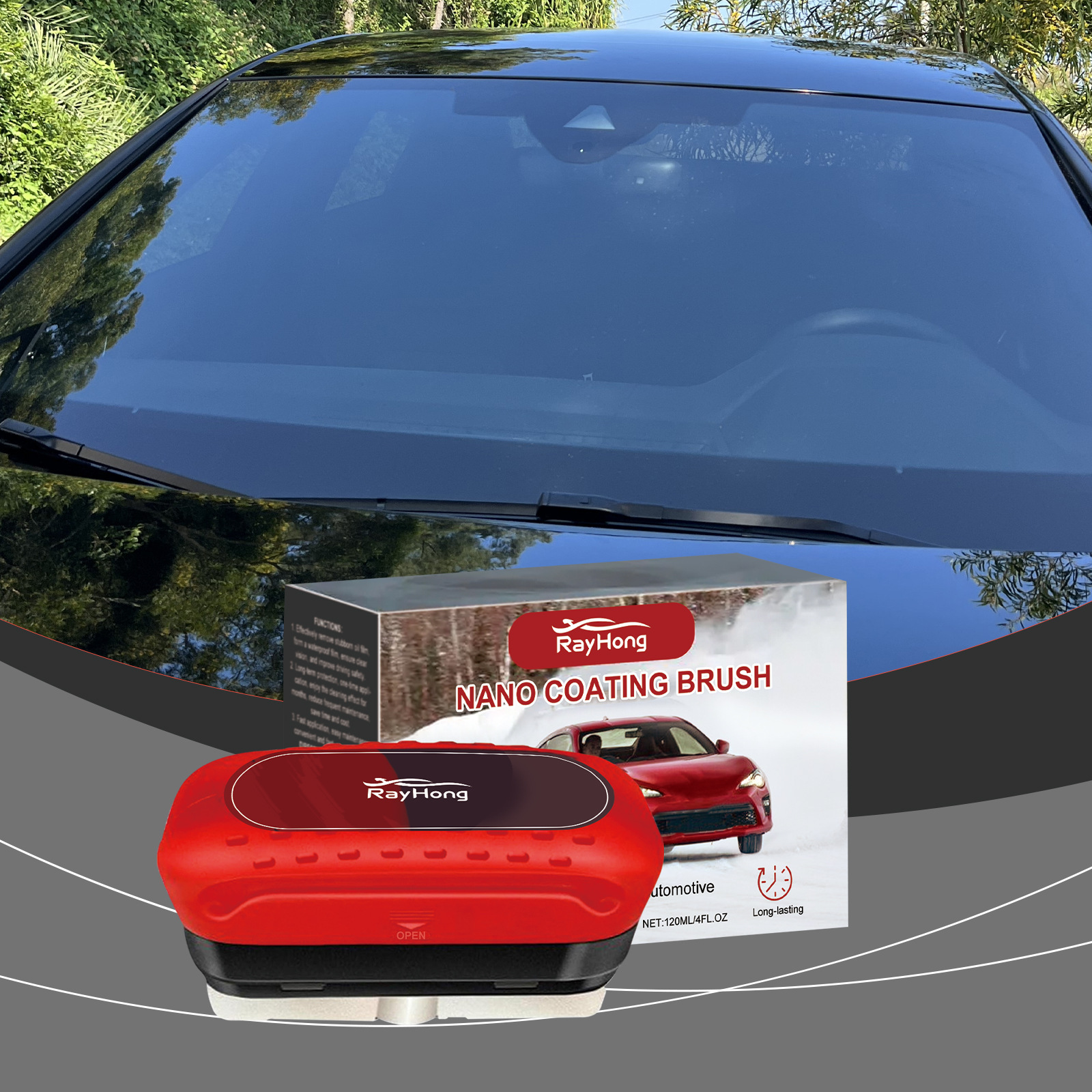 Nano-beschichtungsbürste Für Autos – Fleckenentfernung, Regenfest, Schonende Reinigung Von Autoscheiben – 120 Ml -- De