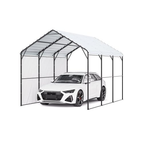 Vevor Zeltgarage 3x4,5x3,15 M, Garagenzelt, Carport Mit Verzinktem Stahlrahmen & Dach, Autozelt Mit Abnehmbaren Seitenwänden, Mehrzweck-autounterstand Für Pickup, Boot, Auto & Traktoren