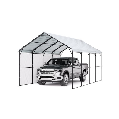 Zeltgarage, 3,6x6x3,15 M Garagenzelt, Carport Mit Verzinktem Stahlrahmen & Dach, Autozelt Mit Abnehmbaren Seitenwänden, Schuppen Auto, Mehrzweck-autounterstand Für Pickup, Boot, Auto & Traktoren - Vevor