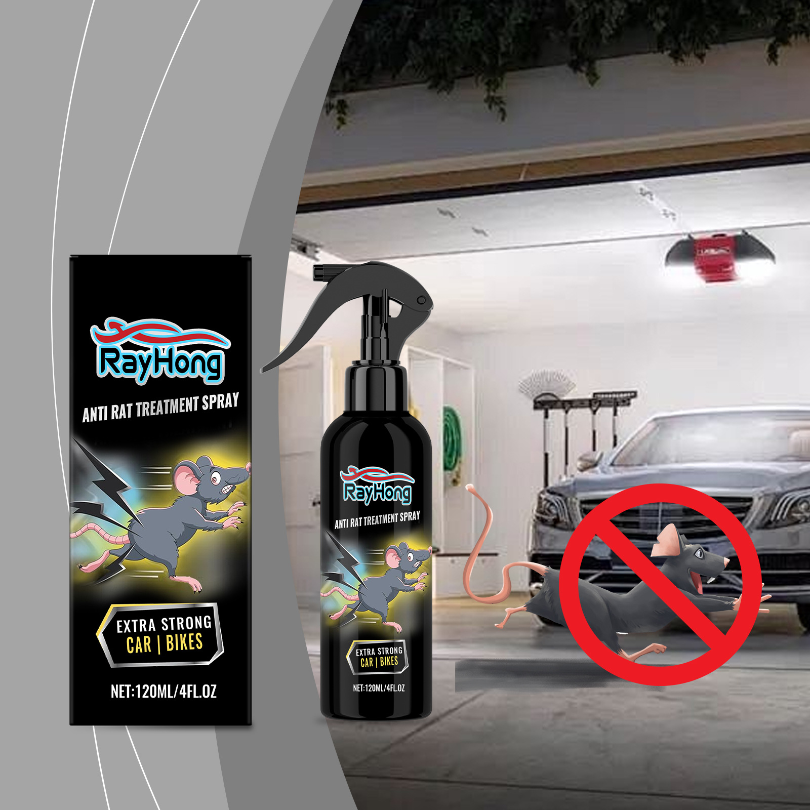 Rattenabwehrspray Fürs Auto – Sanft Und Praktisch Zur Abwehr Von Ratten Aus Dem Motorraum – 120 Ml -- De