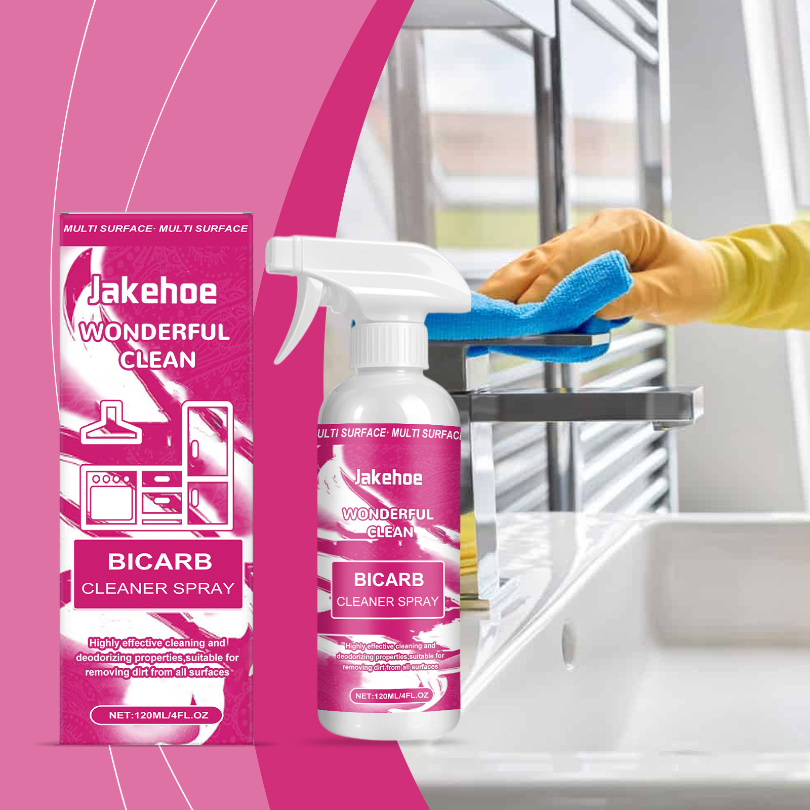 Reinigungsspray Mit Backpulver Für Die Küche Und Hartnäckige Fettflecken – 120 Ml -- De