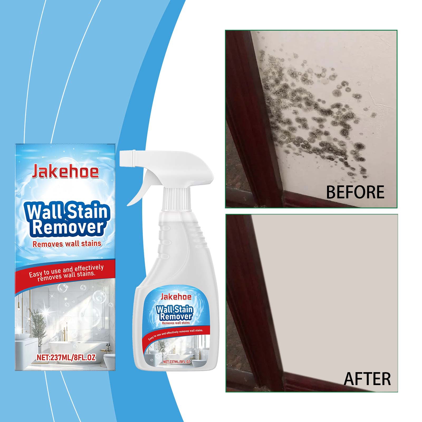 Wandreiniger Für Den Haushalt, Entfernt Schimmel Und Stockflecken Von Weißen Wänden Und Fliesenfugen – 237 Ml -- De