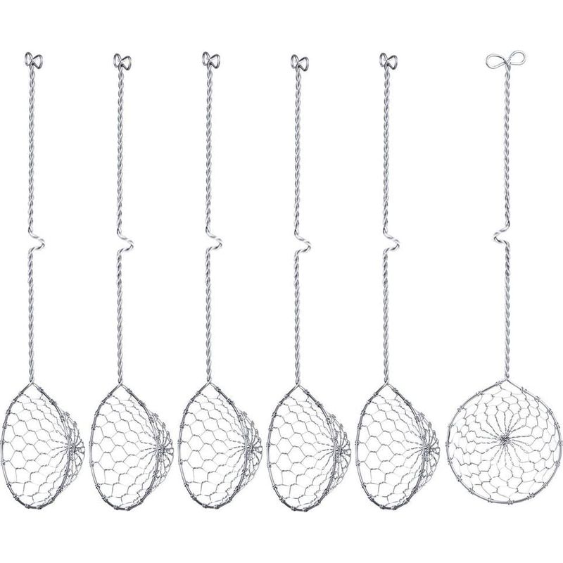 Set Mit 6 Edelstahl-schlitzskimmern Mit Haken, 23