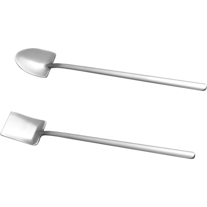 2-teiliges Eisportionierer-set Aus Edelstahl, Langer Silberner Griff