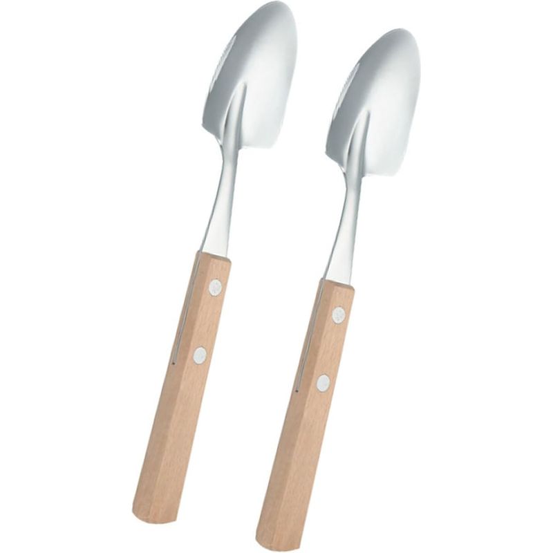 Set Mit 2 Eiskugelportionierern Aus Edelstahl Mit Holzgriffen