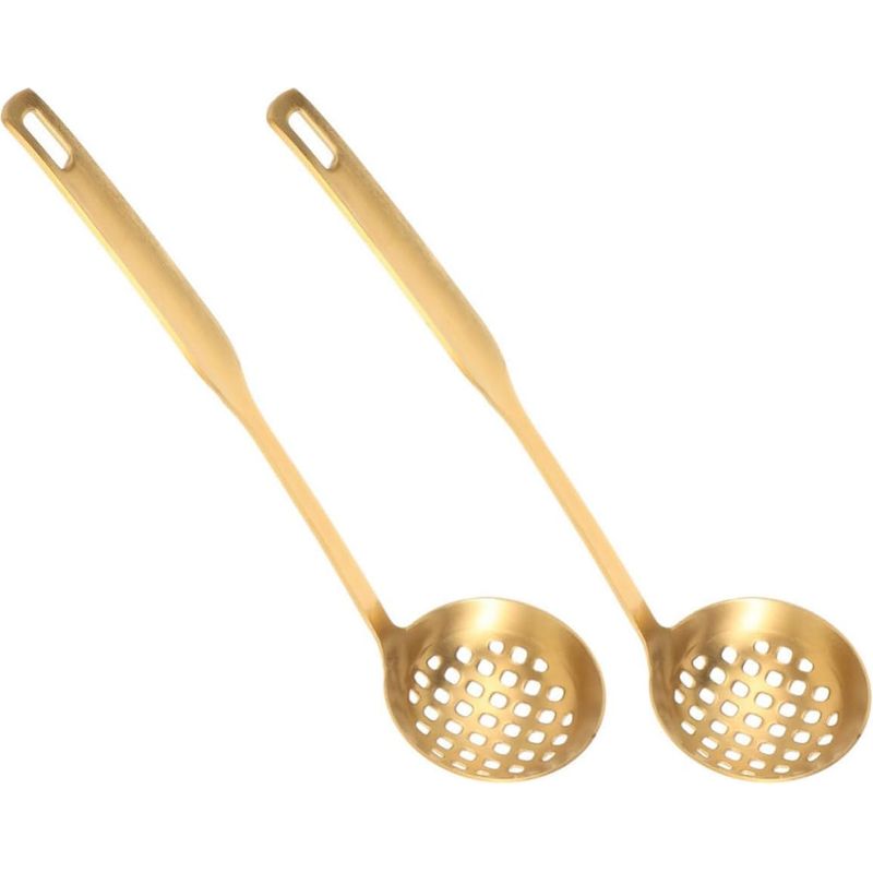 2-teiliger Schaumlöffel Aus Goldfarbenem Edelstahl