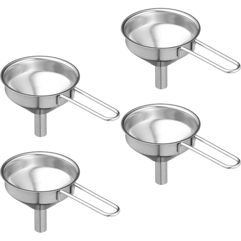 Set Mit 4 Dickwandigen Öltrichtern Aus Edelstahl Mit Großer Öffnung