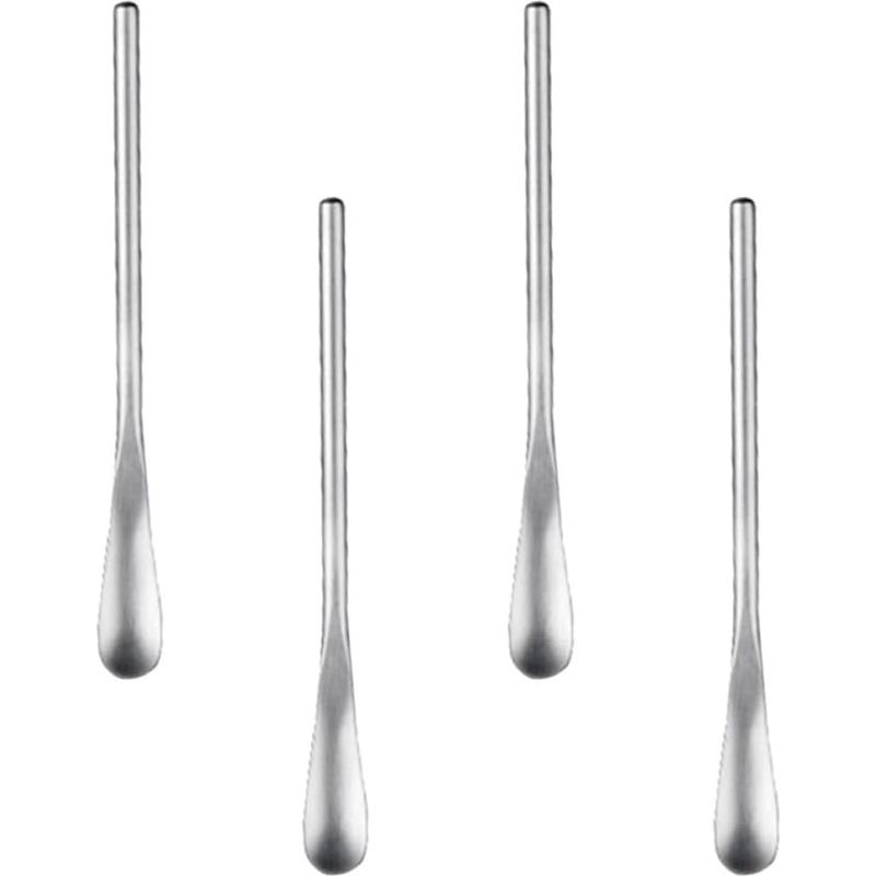 Set Mit 4 Silbernen Eiskugelportionierern Aus Edelstahl