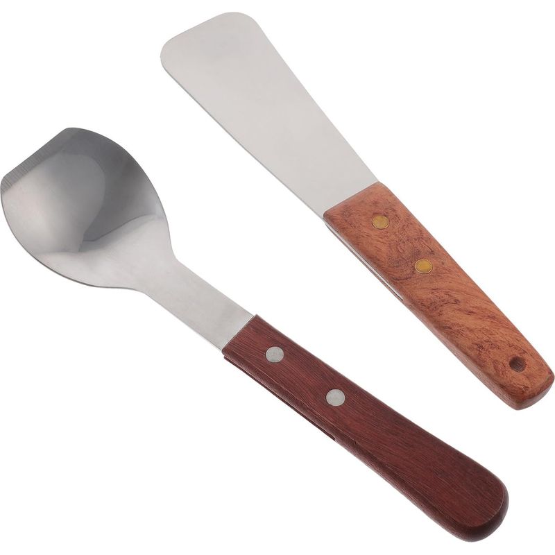 Eiskugelportionierer Aus Edelstahl Mit Holzgriff (2 Stück)
