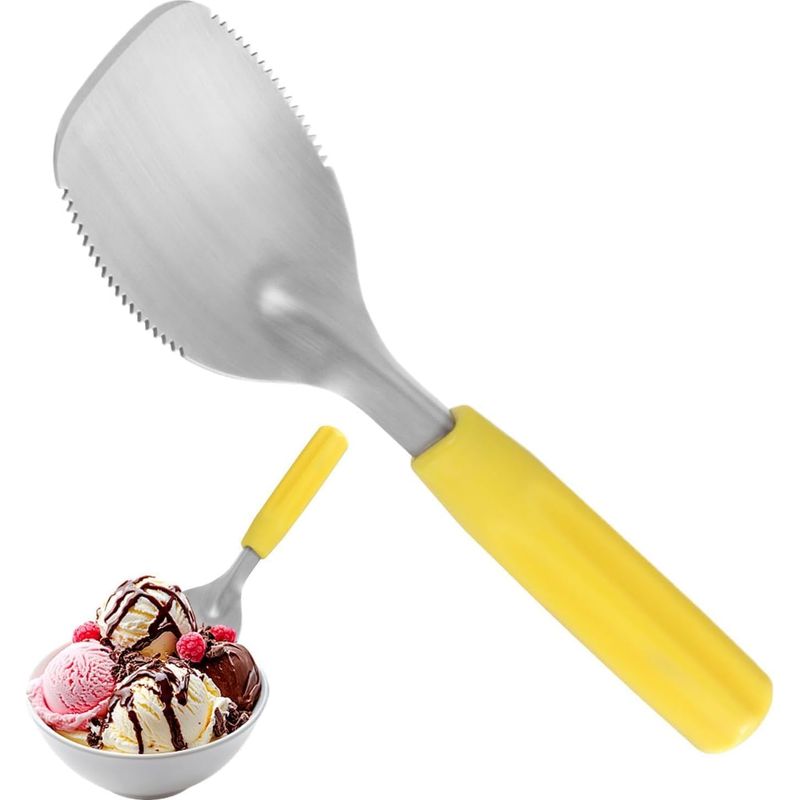 Eiskugelportionierer Aus Edelstahl Mit Ergonomischer, Gekerbter Schaufel Und
