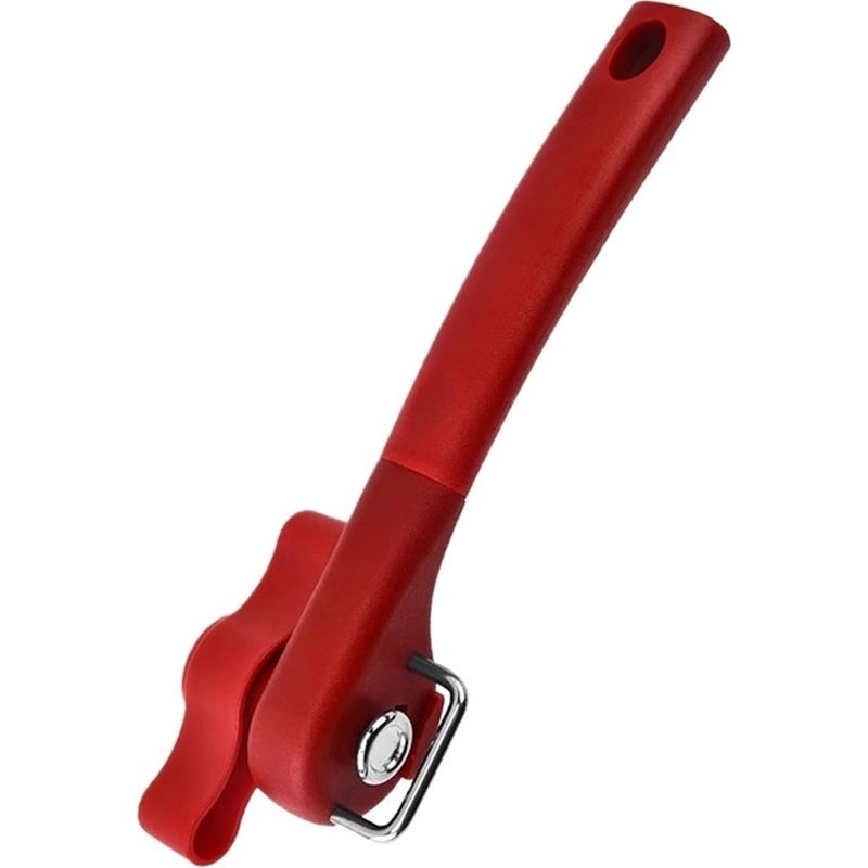 Manueller Abridor De Latas De Mano Acero Inoxidable Rojo