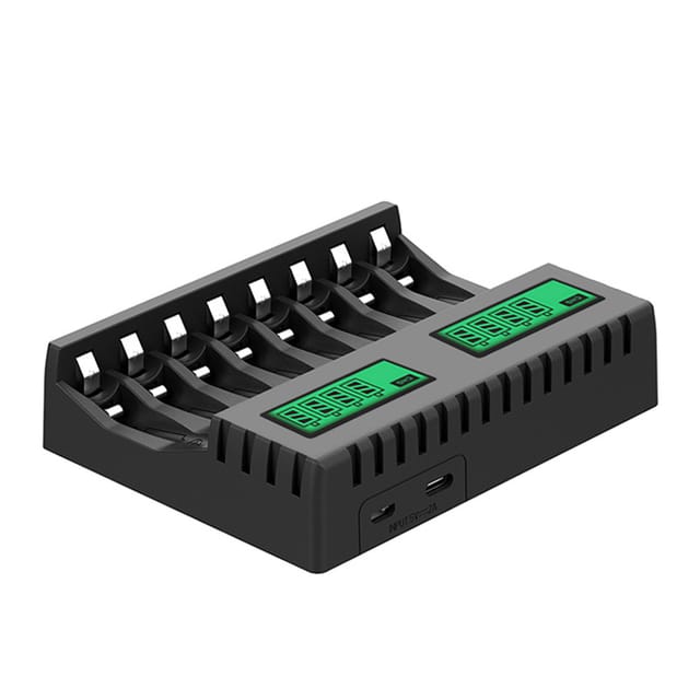 Akkuladegerät Mit Lcd-display Und 8 Steckplätzen, Intelligente Ladegeräte Für Aa/aaa, Nicd, Nimh, Wiederaufladbare Batterien, Aa, Aaa, Ladegerät.