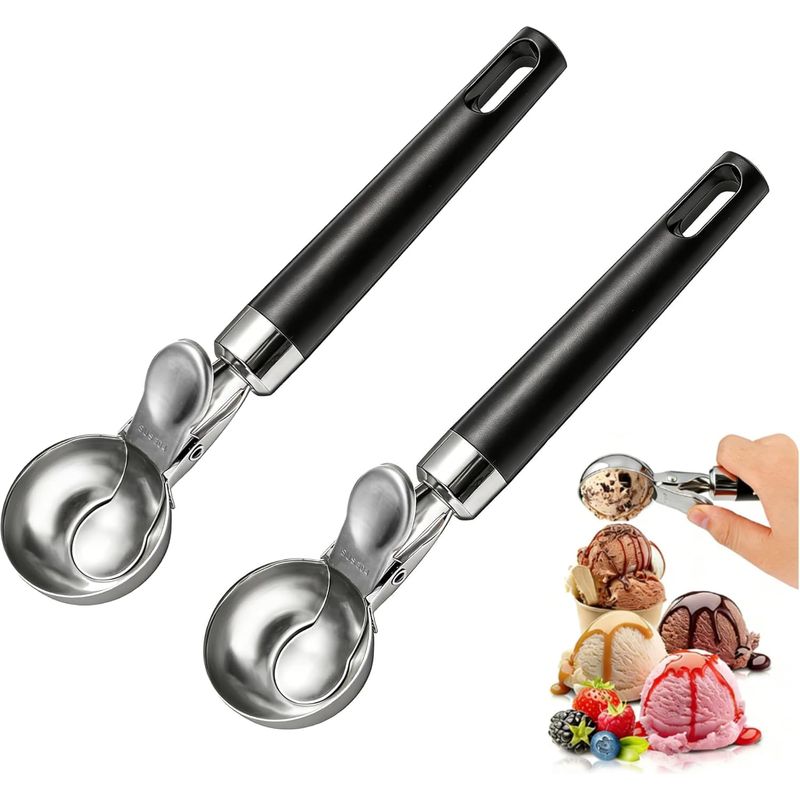Set Mit 2 Professionellen Eiskugelportionierern Aus Edelstahl 4
