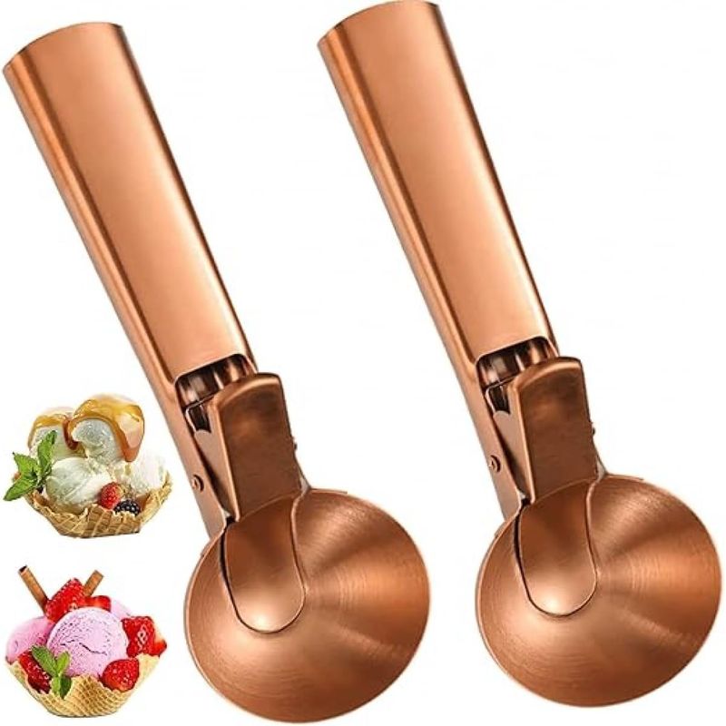 Set Mit 2 Eiskugelportionierern Aus Edelstahl
