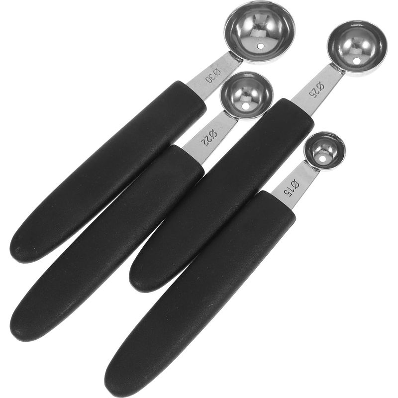 Popetpop Melonenlöffel, 15-30 Mm Durchmesser, Schwarzer Edelstahl