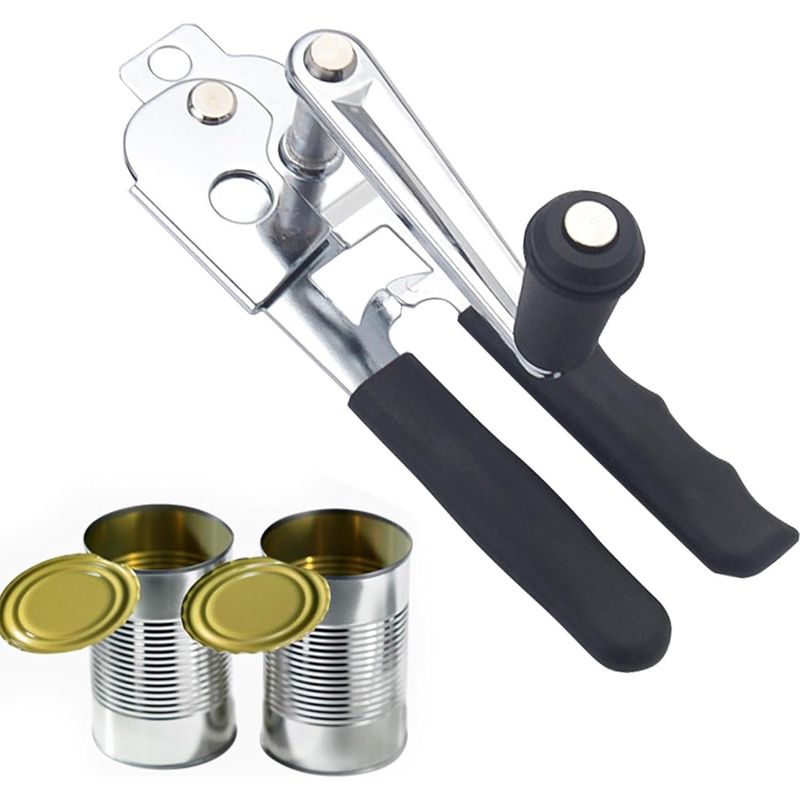 Manueller Abridor De Latas Acero Inoxidable Negro Bordere Liso