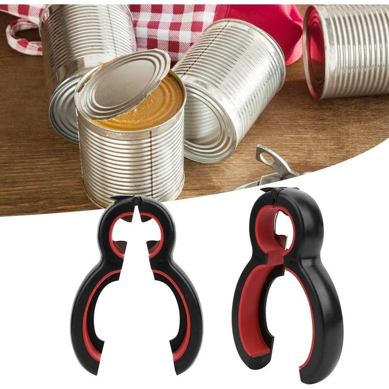 6-in-1 Dosenöffner, Schwarz Und Rot, Abs-stahl, 2 Stück