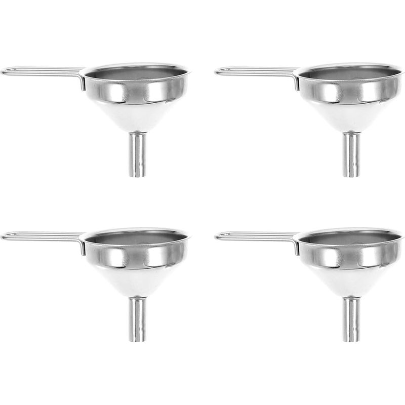 Set Mit 4 Mini-edelstahltrichtern Für Die Küche