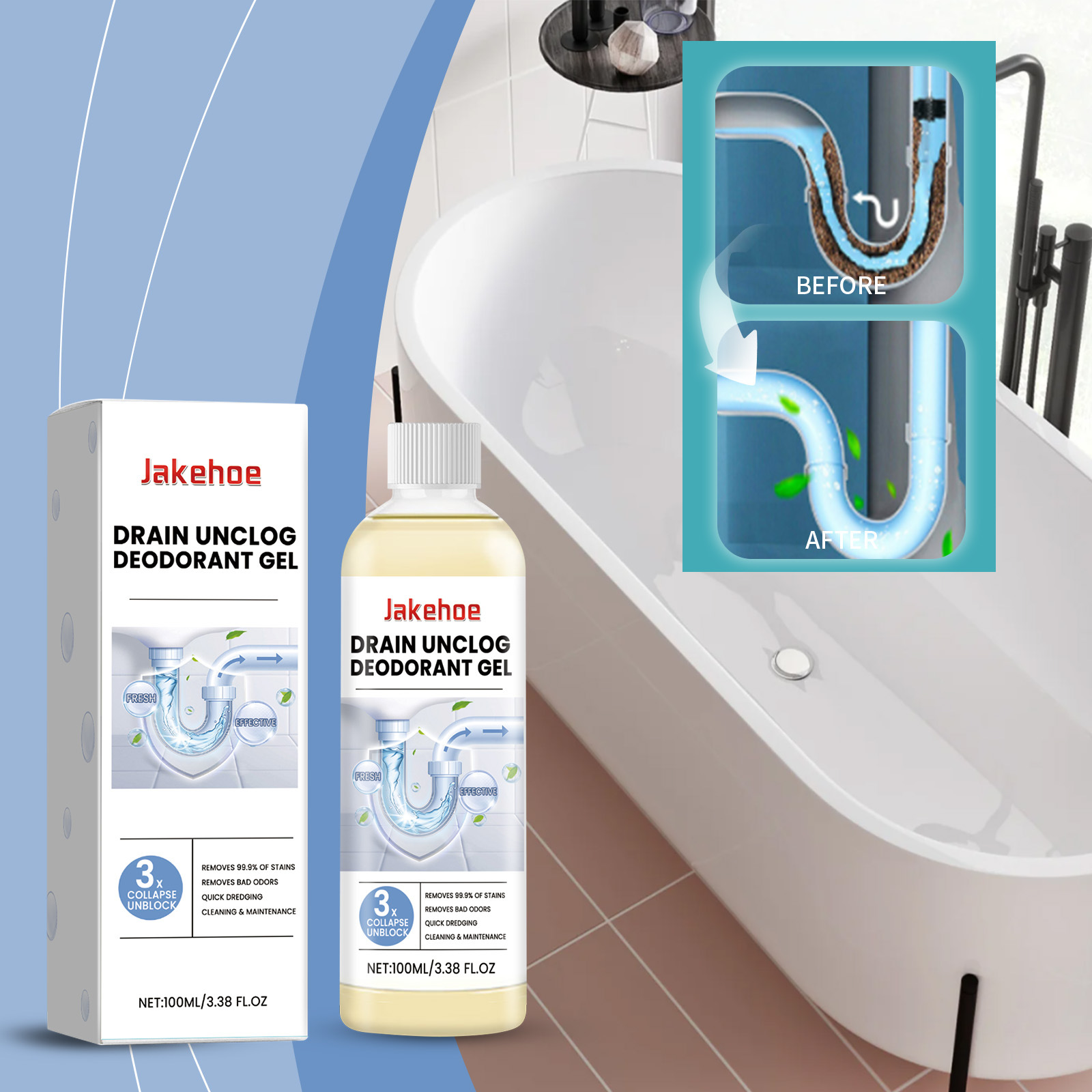 Abflussreinigungs- Und Geruchsbeseitigungsgel - 100 Ml (abflussreiniger Für Küchen Und Toiletten) -- Biemmedue
