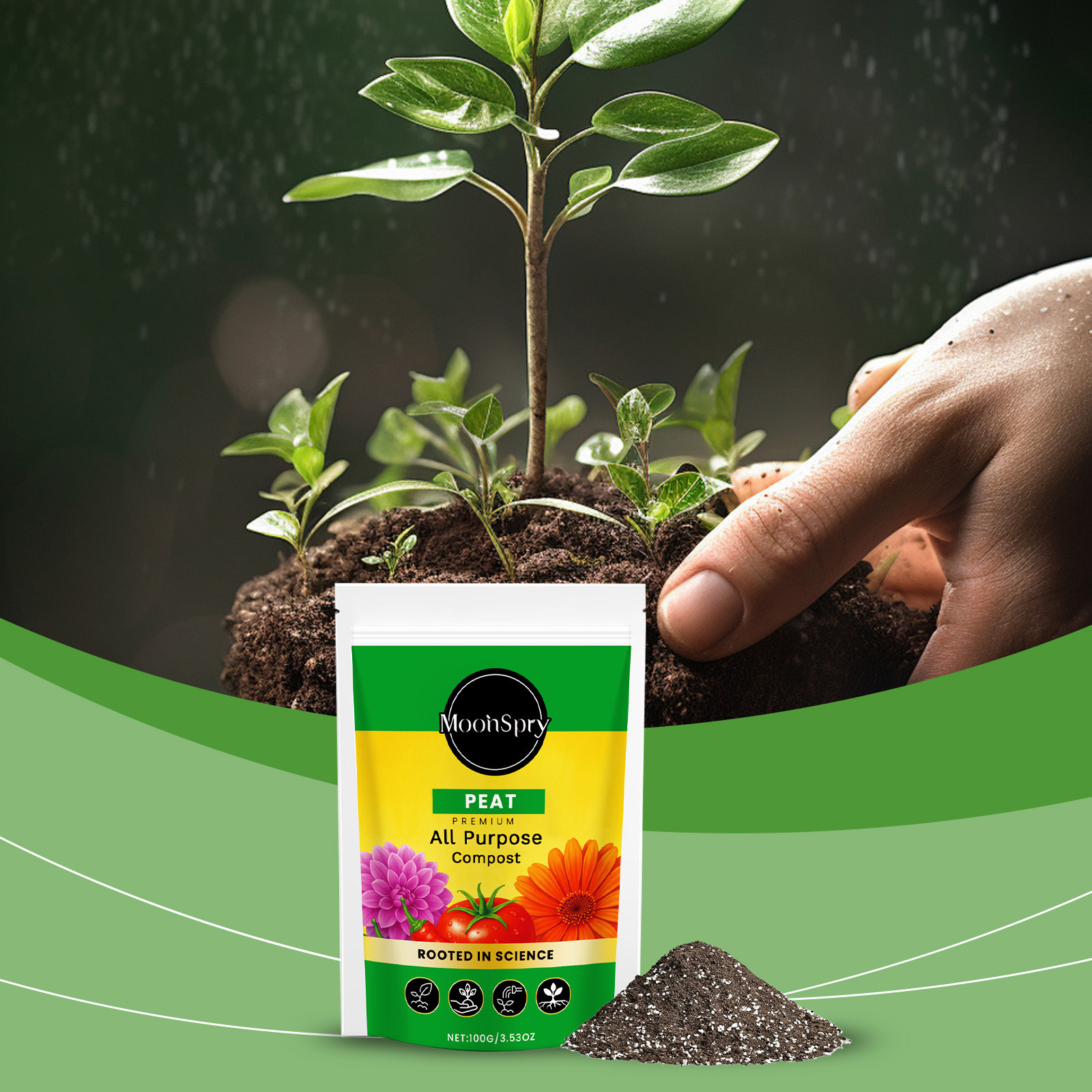 Blumenerde, Geeignet Für Zimmerpflanzen Und Sukkulenten, Leicht Und Atmungsaktiv, 100 G -- Biemmedue