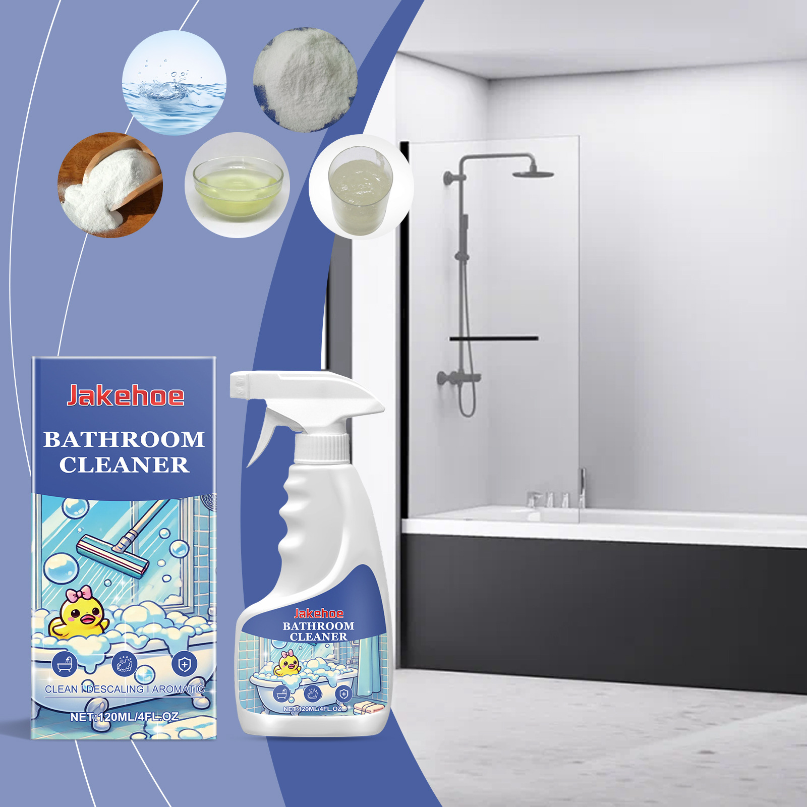 Entkalker Für Badezimmer, Multifunktionsreiniger Für Badezimmer, Fliesen Und Glas – 120 Ml -- Biemmedue