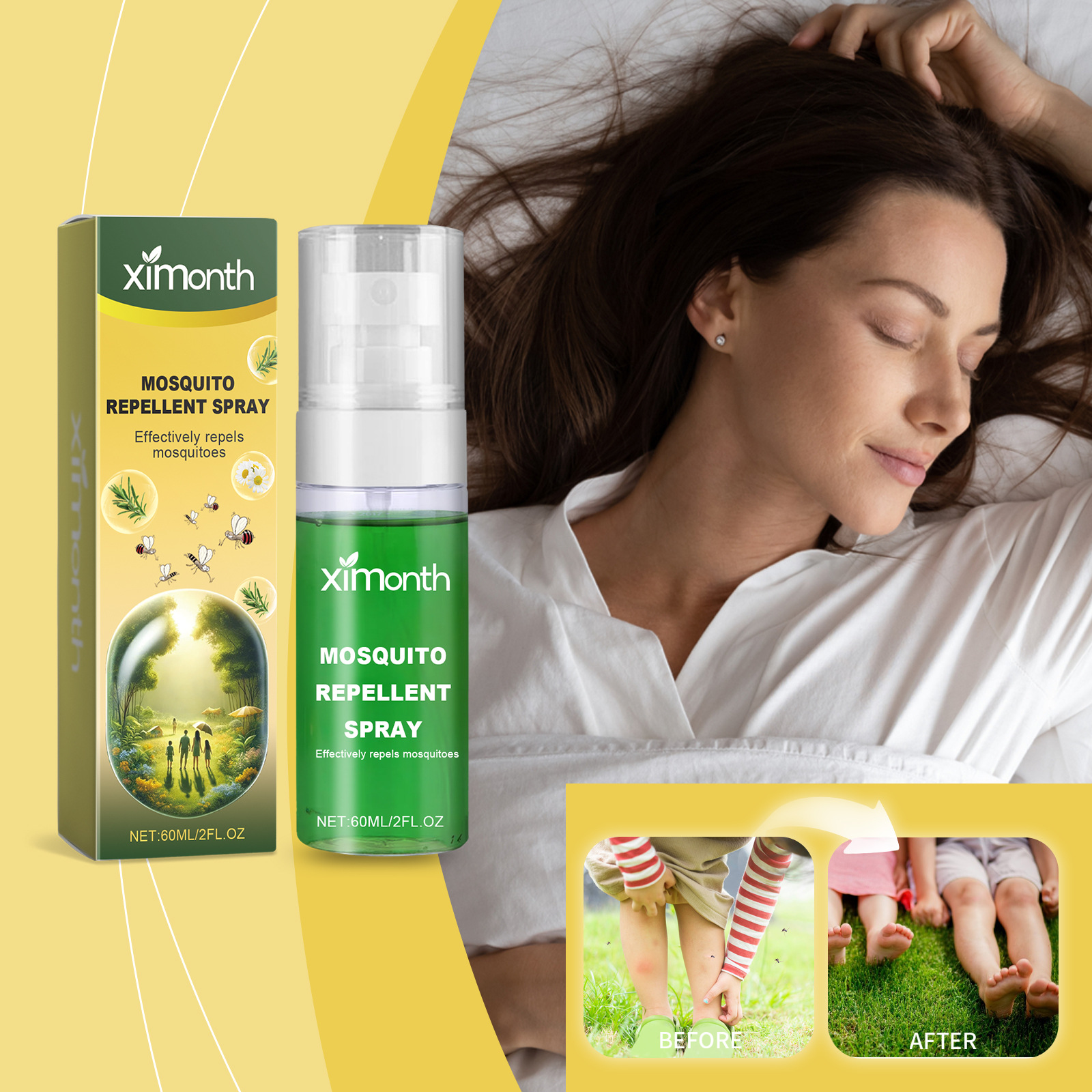 Mückenschutzspray Mit Pflanzenextrakten – Für Zuhause, Camping Und Outdoor-sport – 60 Ml -- Biemmedue