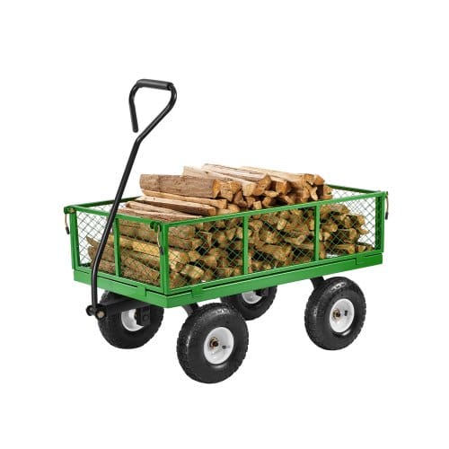 Bollerwagen 408,23 Kg, Transportwagen, Gerätewagen, Gartenwagen, Handwagen Mit 10-zoll-reifen Und Abnehmbaren Seitenteilen Aus Netzgewebe (umbaubar In Pritsche) Und Um 180° Drehbarem Griff