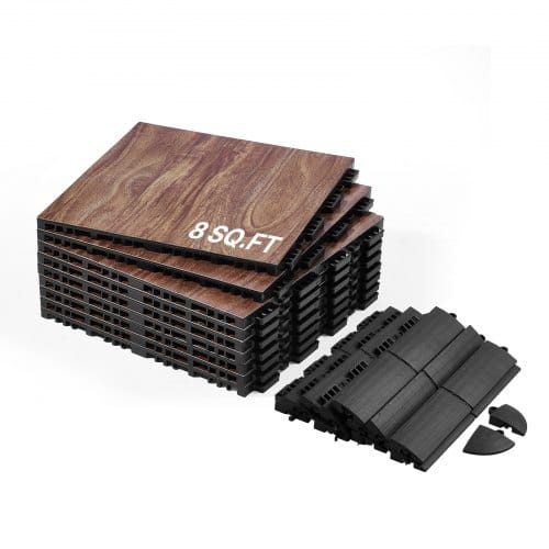 Bodenbelag-set, Tanzbodenfliesen, 315x315 Mm, 9-teiliger Ineinandergreifender Tanzboden, Tragbarer Tanzübungsboden Mit Gepolsterter Basis (eichenholzmaserung, 9 Quadratfuß/karton)