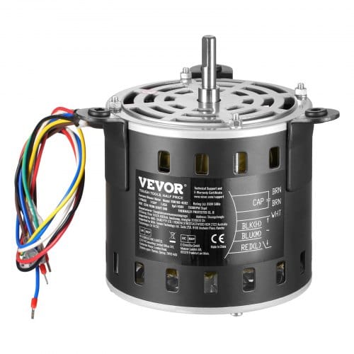 1/5 Ps Gebläsemotor, 220 V, 1,45 Ampere, 3-gang (700/900/1100 U/min), 10 Mm Wellendurchmesser, 20 Mm Wellenlänge, Rot. Ccw Vom Wellenende, Inkl. Cbb60 8 Μf / 450 V Kondensator