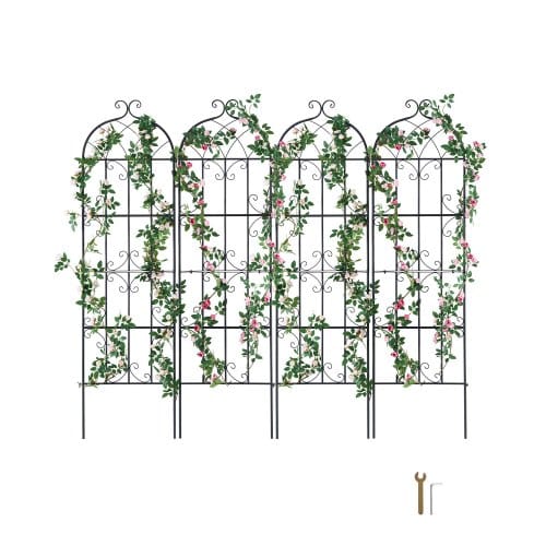 Rankhilfe Für Kletterpflanzen, 51x180cm, 4er-set Rostfreies Metallspalier Für Gartenblumen, Rankgitter Für Rosen, Kletterhilfe, Gurkenstütze, Dekoratives Clematis-spalier Für Innenhöfe & Rasen