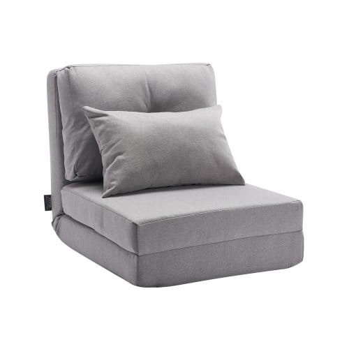 Umwandelbares Bodensofa Schlafsofa, 5-fach Verstellbares Klappbares Gepolstertes Lazy-sofa Mit Verstellbarer Rückenlehne & Kissen, Faltbares Sofa Für Wohnzimmer Und Schlafzimmer, Grau