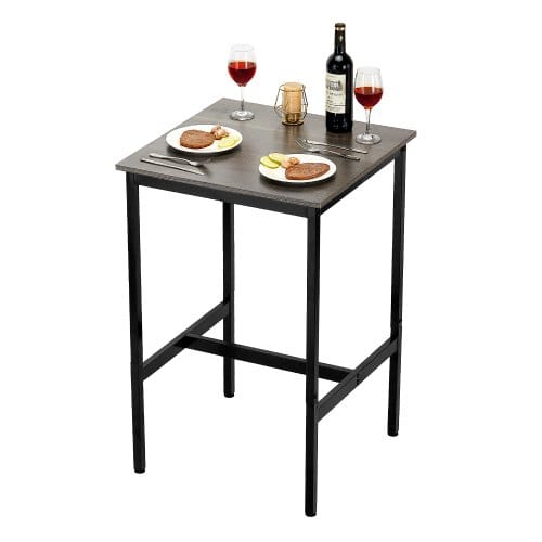 Bartisch Bistrotisch Kneipentisch Mit Metallrahmen, Kleiner Küchentisch Esstisch (610 X 610 X 914 Mm), Ausstellungstisch Für Wohnzimmerpartys Pubs Esszimmer Cafés, Rustikales Braun & Schwarz