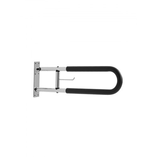 Aufstehhilfe Toilette, 76,5 Cm Wandstützgriff, Handikap Haltegriff Für Senioren, Hochklappbare Toiletten-haltegriffe Mit Anti-rutsch-griff, 136 Kg Tragkraft, Sicherheitshandlauf Mit Papierhalter - Vevor