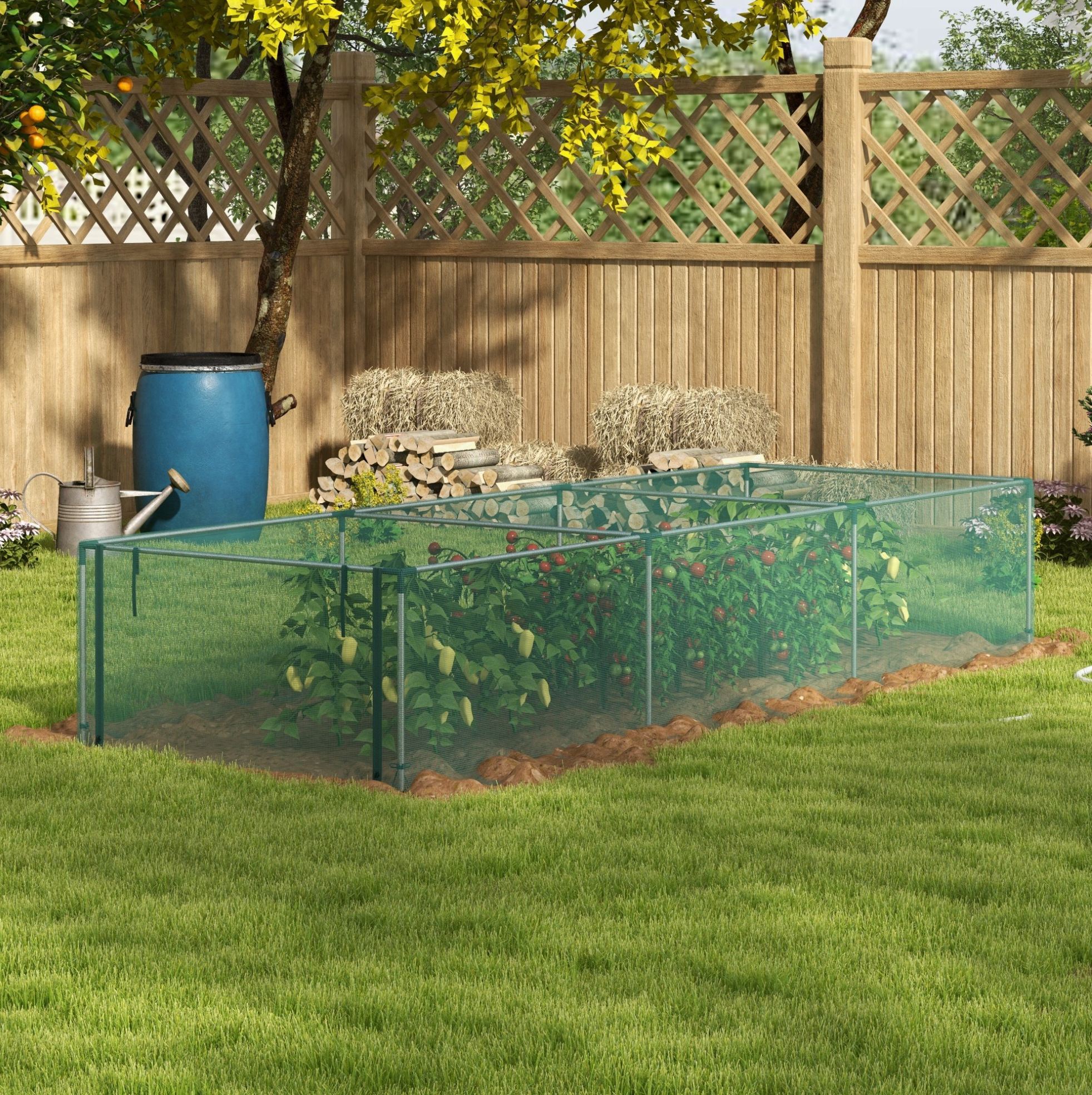 Pflanzenschutz-abdeckung 125 X 373 X 62,5 Cm, Grünes Hdpe, Vogelsicher – Meubliv