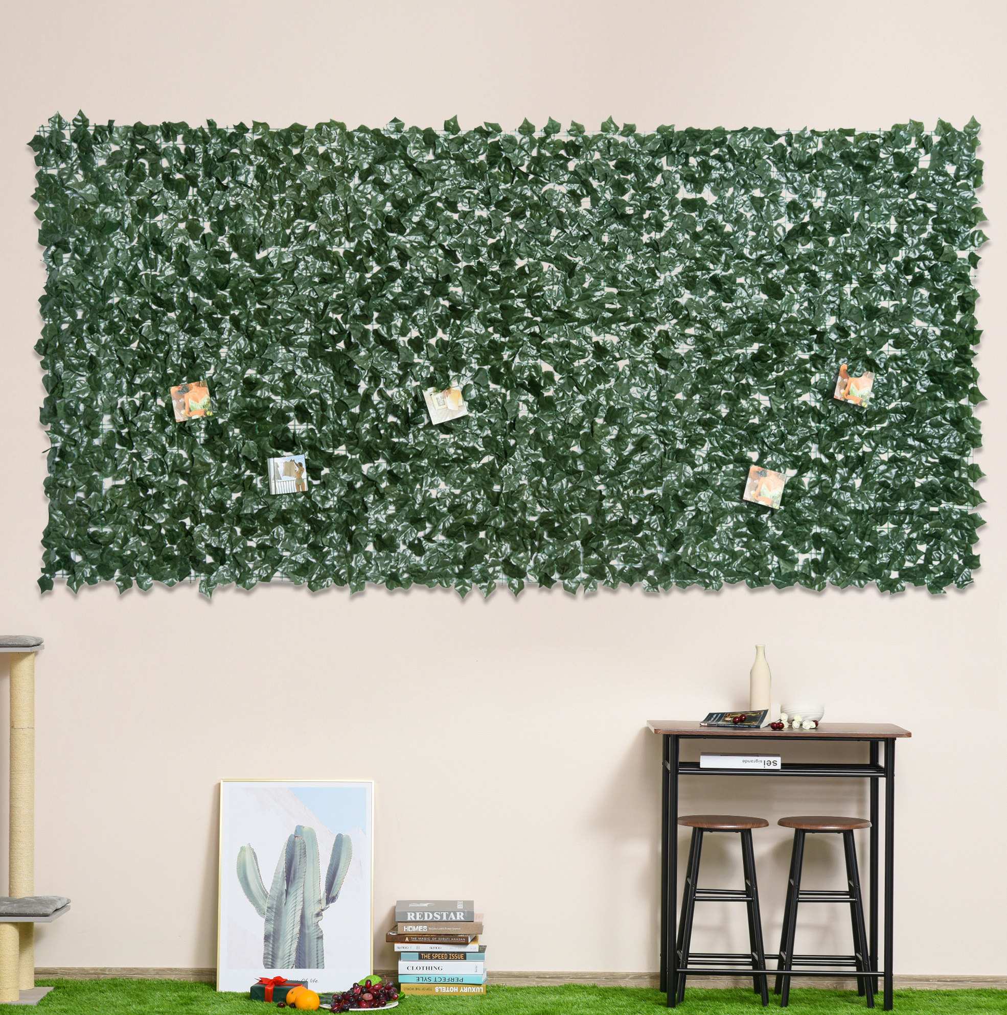 Künstliche Hecken-sichtschutzmatte 300 X 150 Cm Aus Grünem Polyethylen Für Balkon – Meubliv