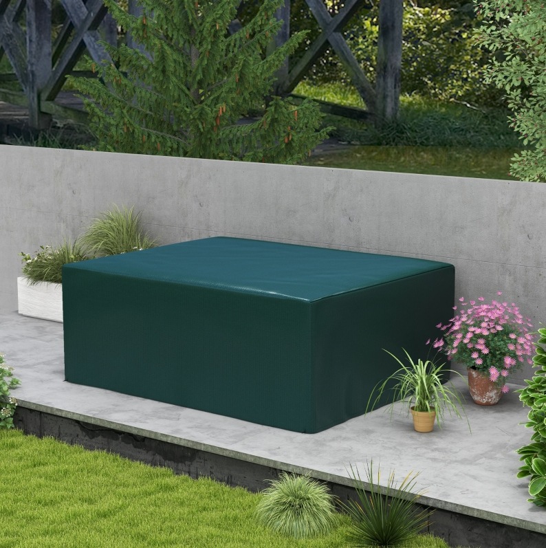 Gartenmöbel-schutzhülle 235x190x90 Cm Aus Pe, Dunkelgrün, Uv-beständig – Meubliv