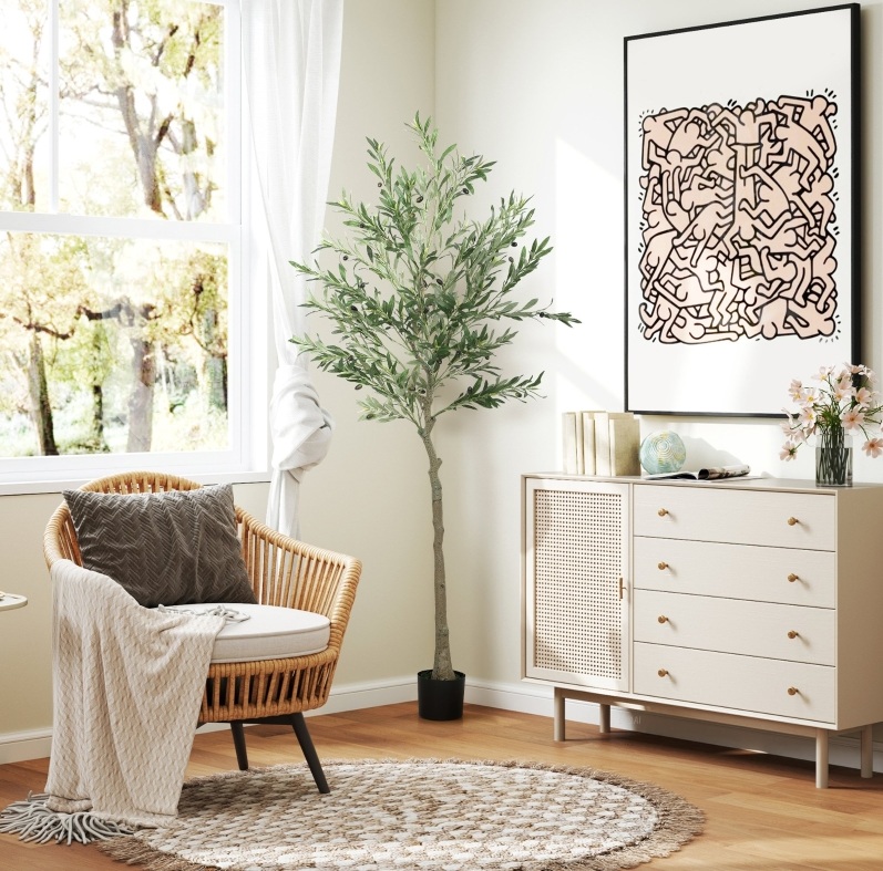 Künstlicher Olivenbaum 15 X 15 X 180 Cm Aus Kunststoff, Stabiler Topf – Meubliv