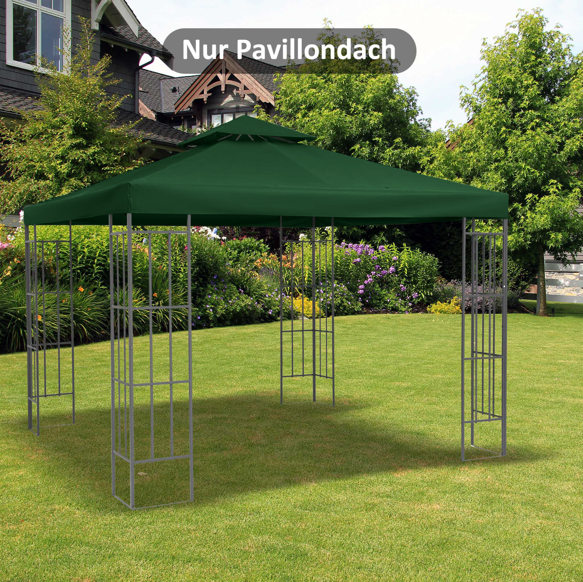 Ersatzdach Für Pavillon 300x300x20 Cm Aus Grünem, Wasserabweisendem Polyester – Meubliv