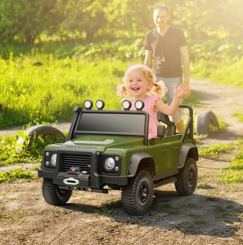 Elektrisches Kinderauto 115x61x61 Cm Aus Grünem Kunststoff, Fernbedienung, Stabil – Meubliv