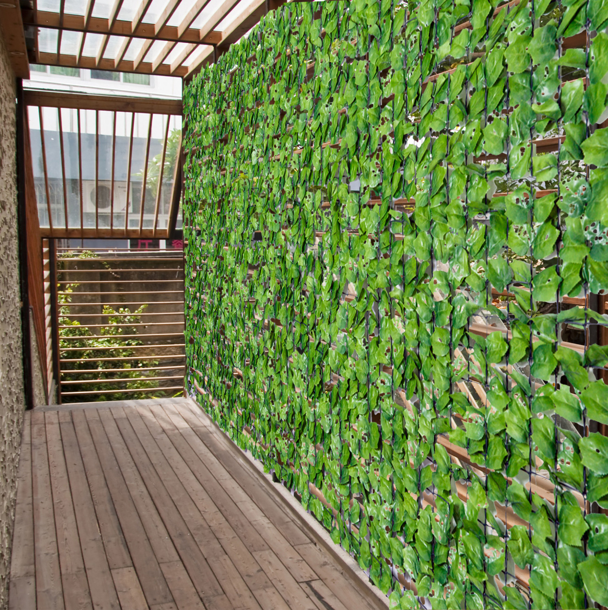 Künstliche Hecke 300 X 150 Cm Aus Hellgrünem Polyethylen, Sichtschutz Für Balkon – Meubliv